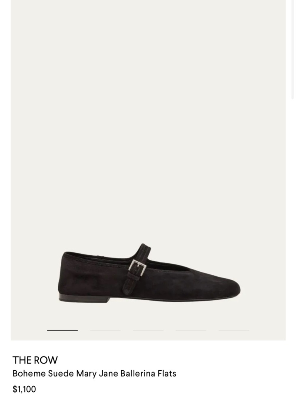 The Row BOHEME Black Suede Mary Jane Flats - Picture 2 of 7